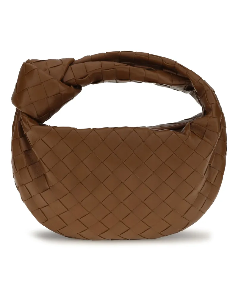 Bottega Veneta Women's Mini Jodie Lambskin Handbag Tannin-Gold Lamb Shoulder Bags Tannin/gold Brown