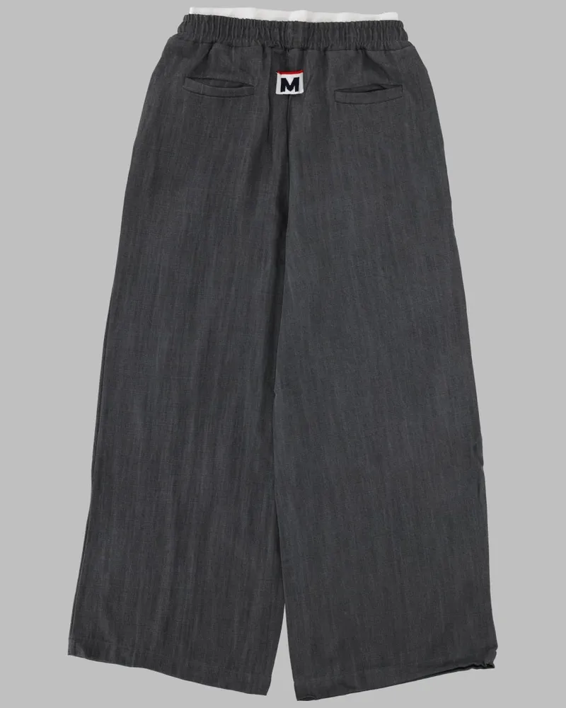 MSGM Chambray Cotton Trousers — Gray Gray