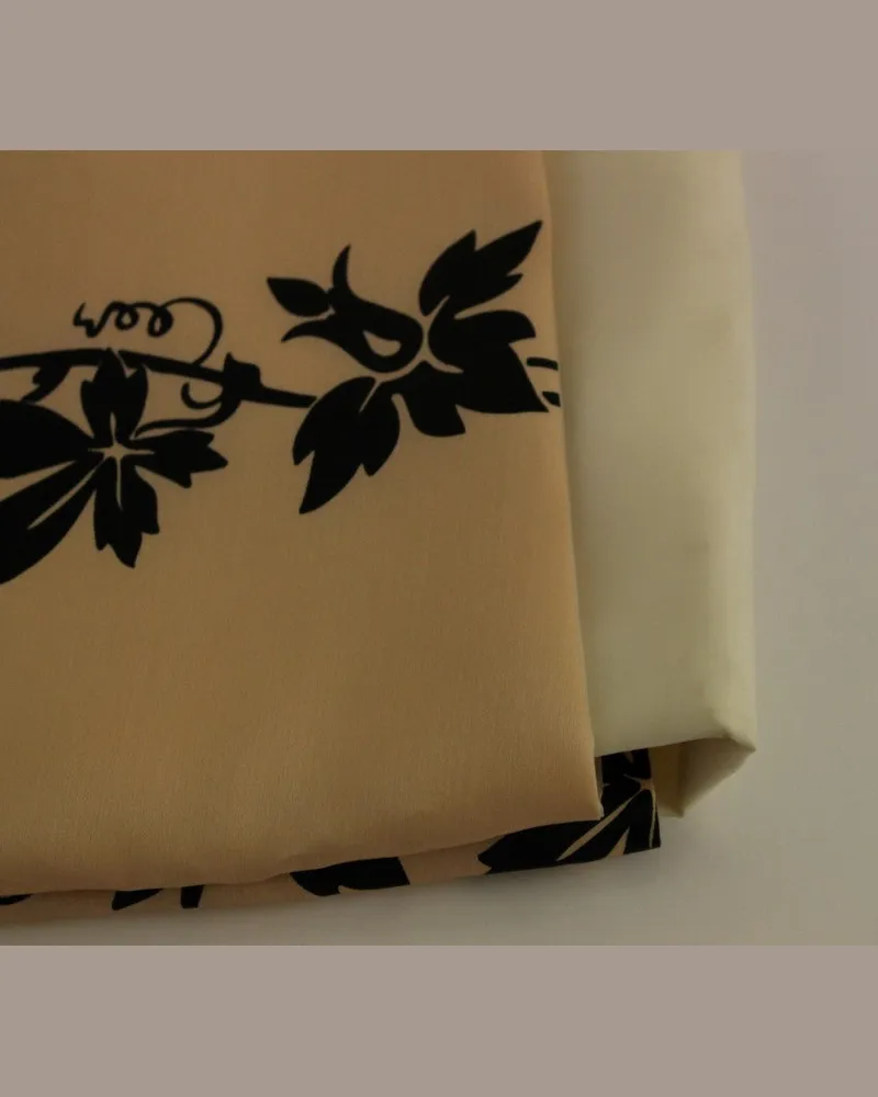 Caterina Gatta Women Beige Floral Print Silk Mini Skirt Nylon Beige