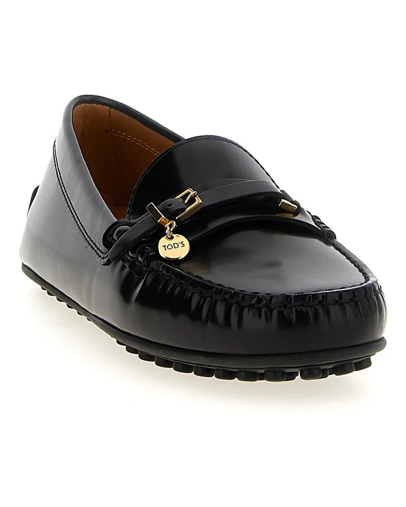 TOD'S Women's Black Calfskin Slip-On Loafers Black