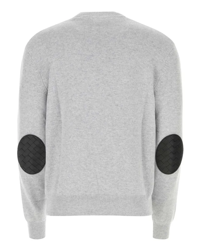 Bottega Veneta Men Melange Grey Stretch Cashmere Blend Sweater Maglieria Gray