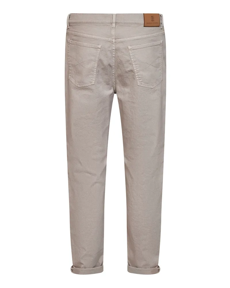 Brunello Cucinelli Men's Jeans Iconic Fit Grey Cotton Gray