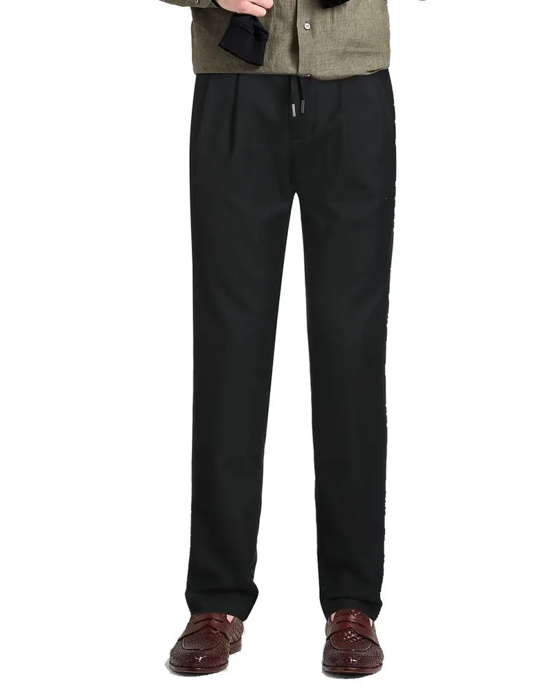 Herno Elastane-Blend Trousers — Black Black