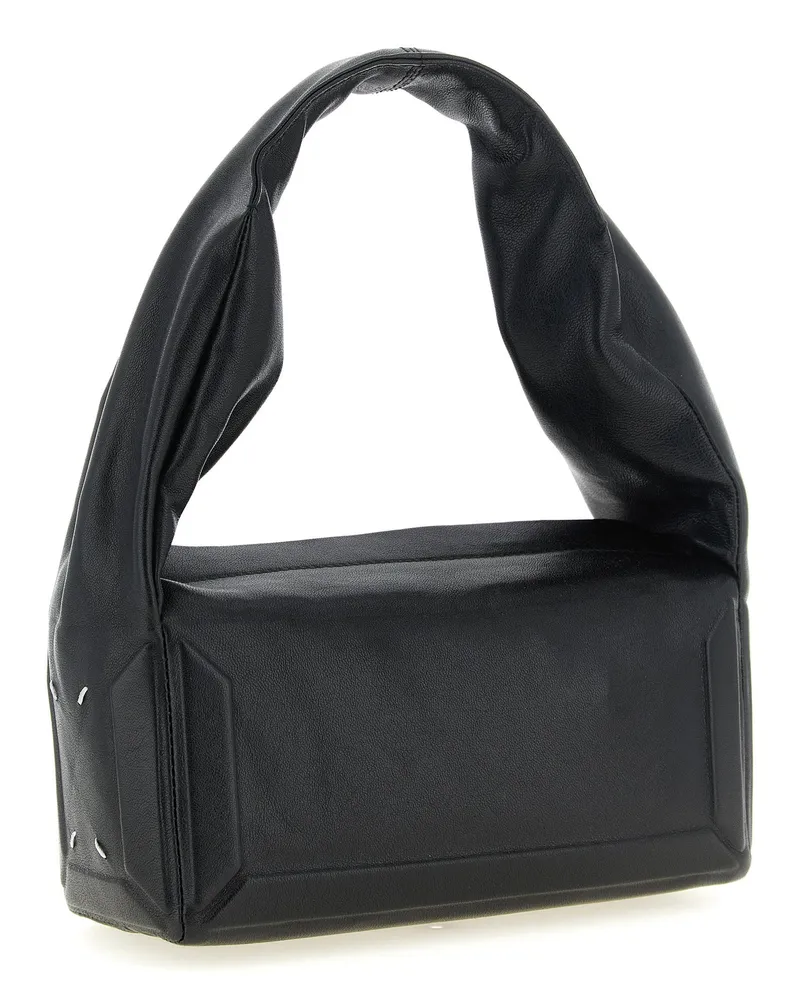 Maison Margiela Box Lambskin Leather Shoulder Bag — Black Black