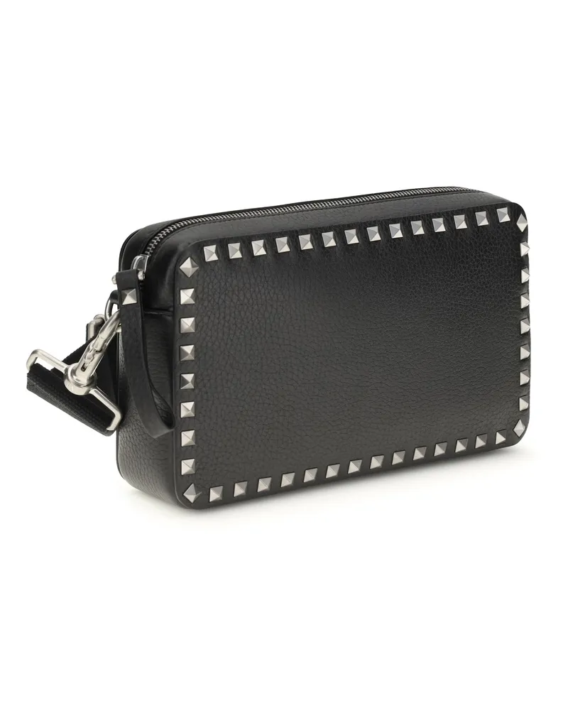 Valentino Garavani Men's Rockstud Leather Shoulder Bag Nero Calf Bos Taurus Black