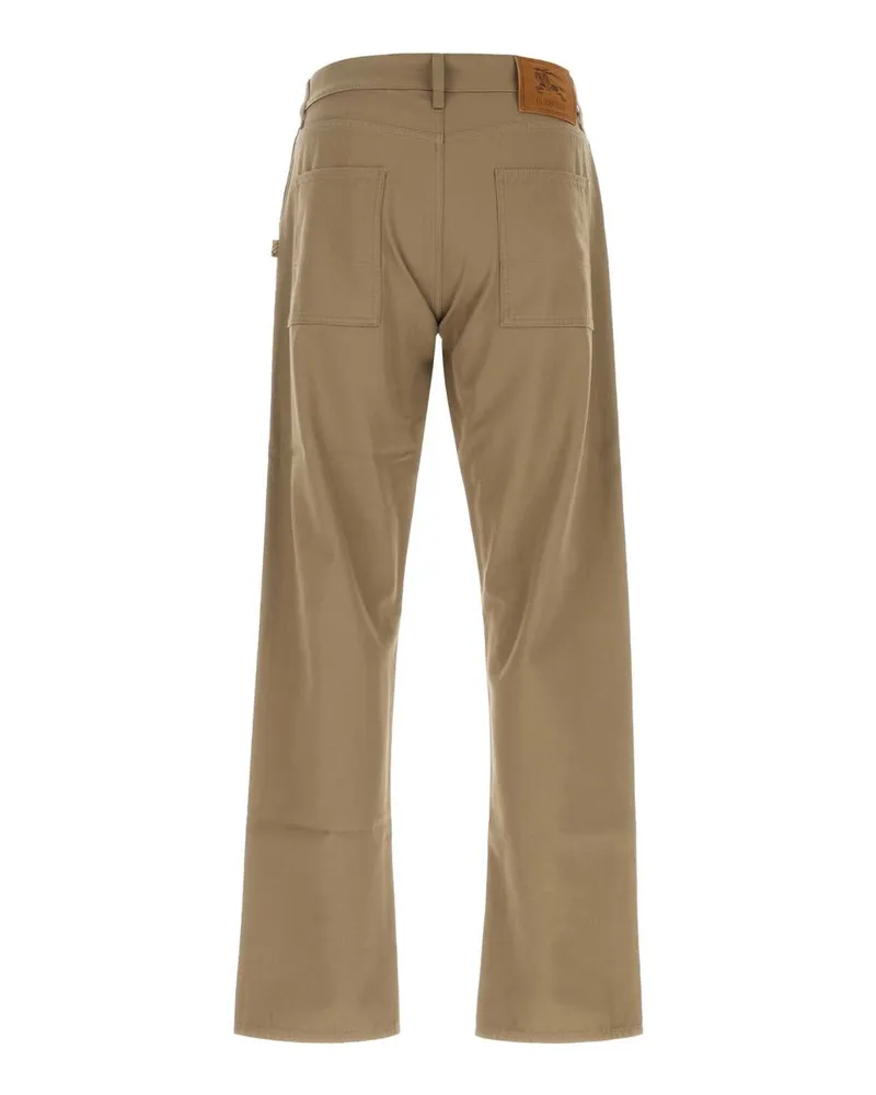 Burberry Men's Khaki Cotton Pant Finchbrown Exterior: Pantaloni Trousers Beige