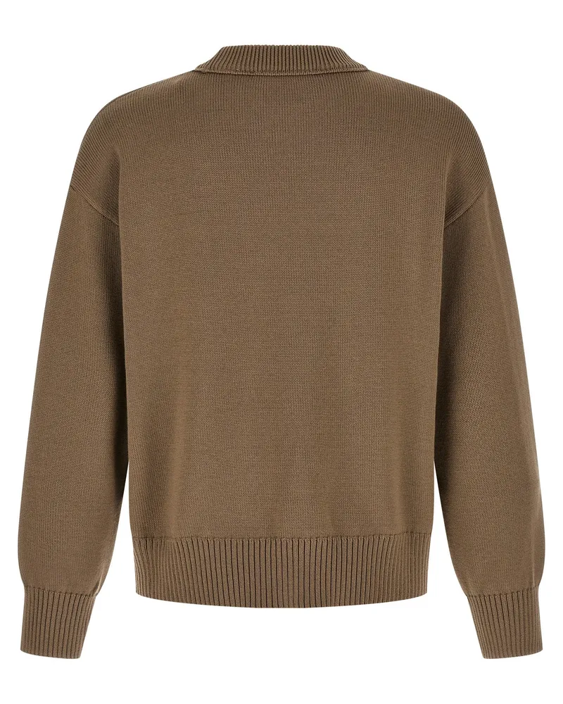 AMI Paris Men's Beige Wool Cardigan Clothing Beige