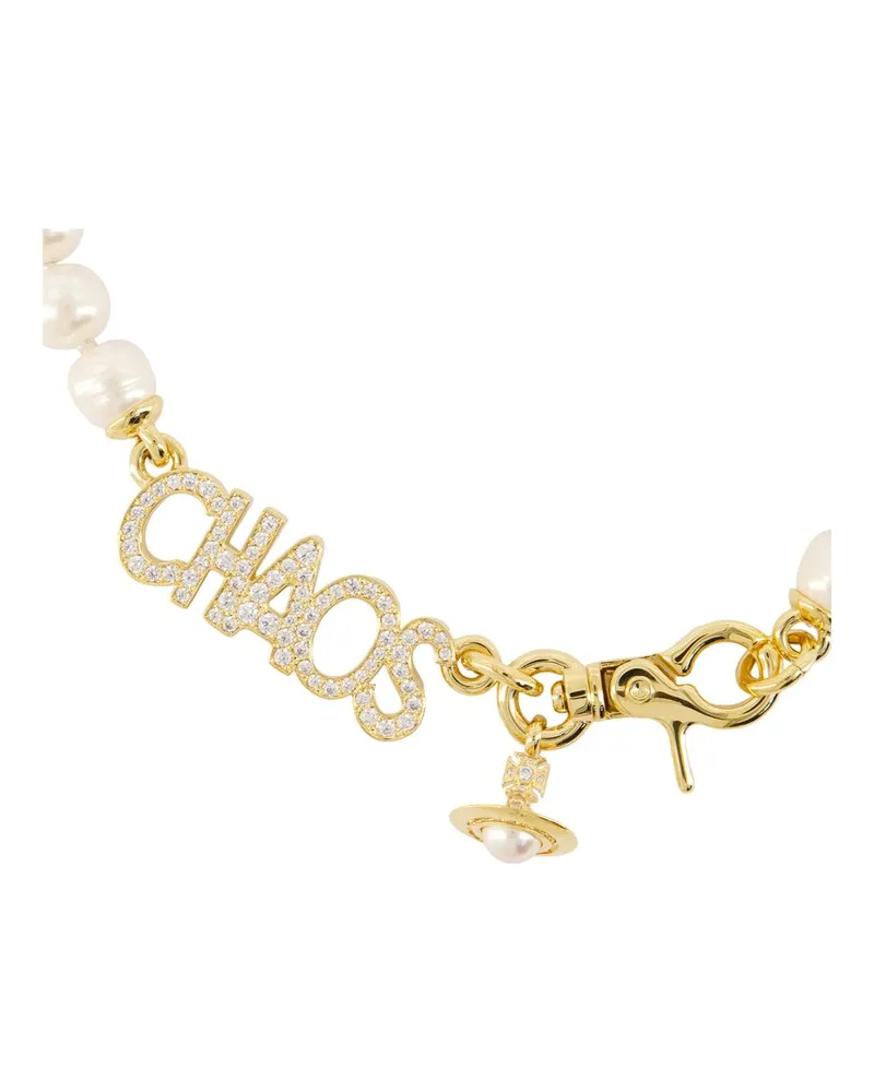 Vivienne Westwood Chaos Large Pearl Necklace — Gold Gold