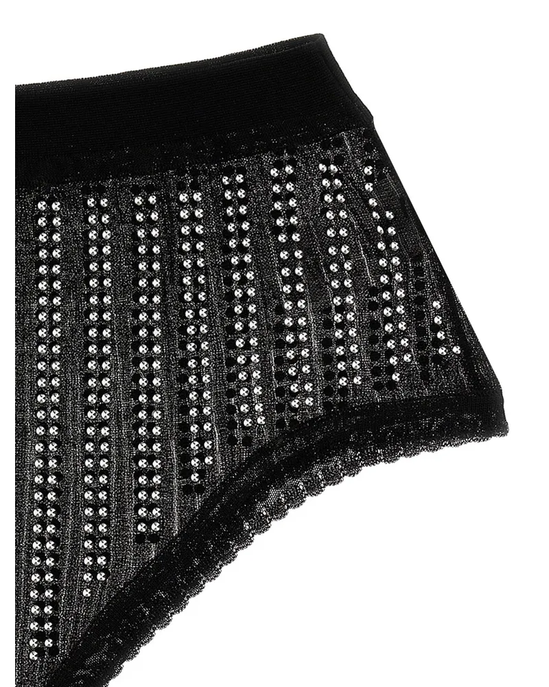 Paco Rabanne Stud-Embellished Mesh Briefs — Black Black