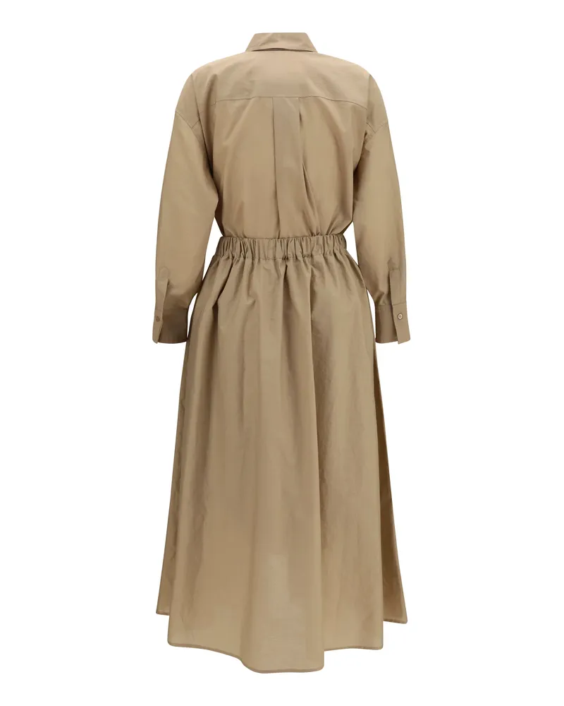Brunello Cucinelli Women's Shirt And Skirt Dress Bleeker Beige Cotton; Polyamide Beige