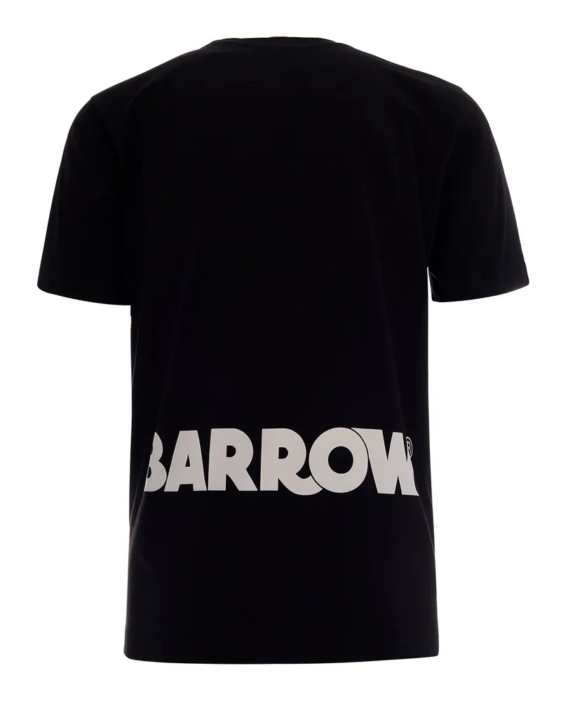 BARROW Men's T-Shirt Loose Fit Black-Offwhite Cotton T-Shirts Black/offwhite And Polos Black
