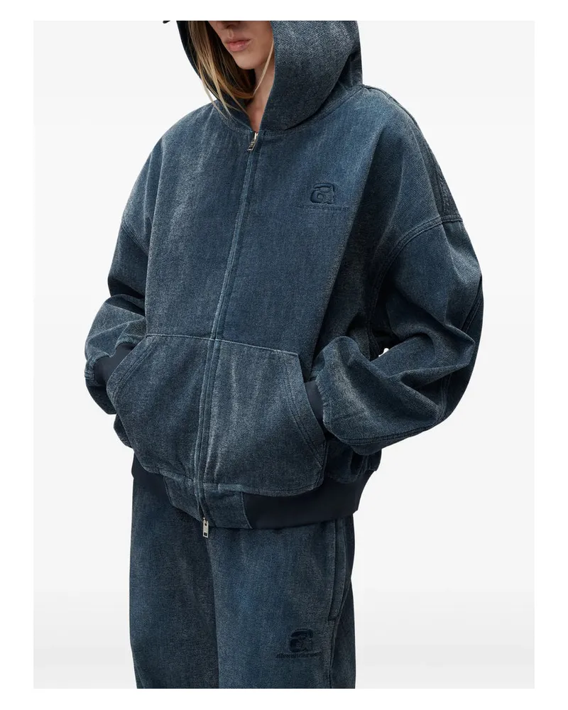Alexander Wang Brushed Denim Joggers — Blue Blue