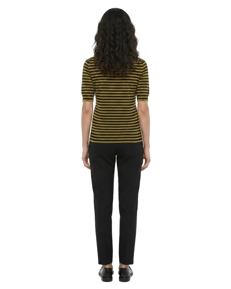 Dolce & Gabbana Striped Wool Knit T-Shirt — Yellow Yellow