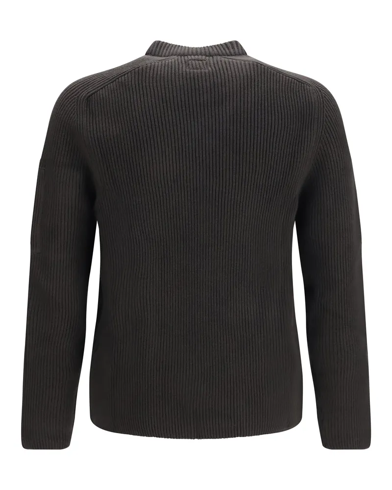 C.P. Company Ribbed Cotton Sweater — Black Black