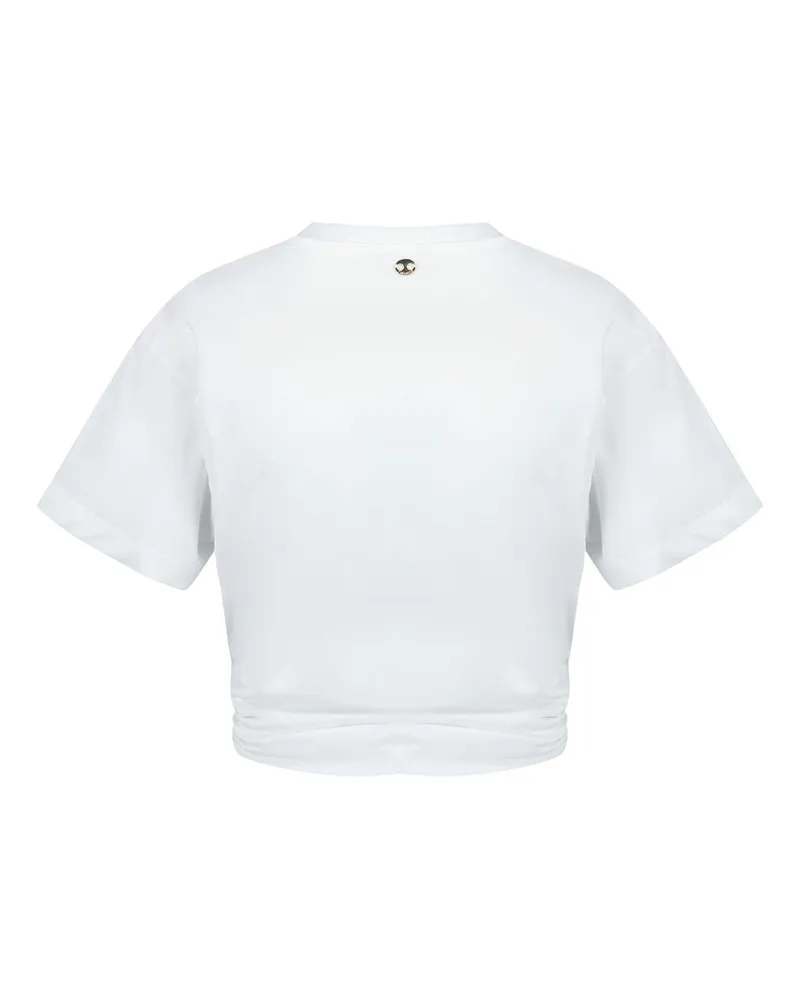 Paco Rabanne Women's Haut T-Shirt -  Cotton Ivory Concept-Store Ready-To-Wear Ivory