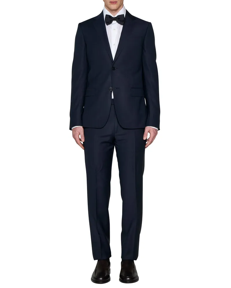 Ermenegildo Zegna Men's Wool Single-Breasted Blazer Blue Suits Navy