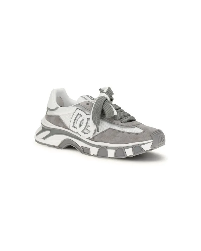 Dolce & Gabbana Men's Gray Calf Leather Bos Taurus Athletic Sneakers Gray