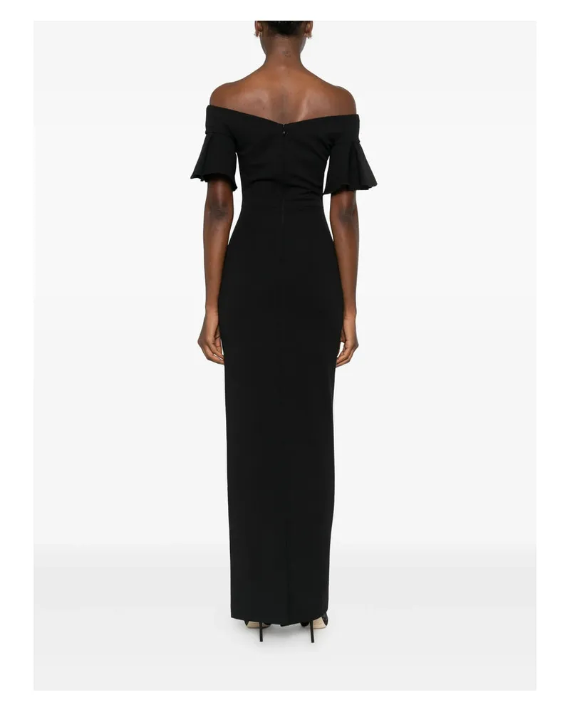 Solace London Off-Shoulder Dress — Black Black