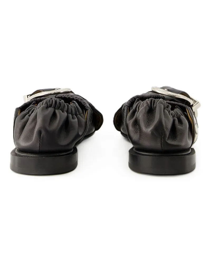 Toga Leather Slip-On with Bow Flat — Black Black