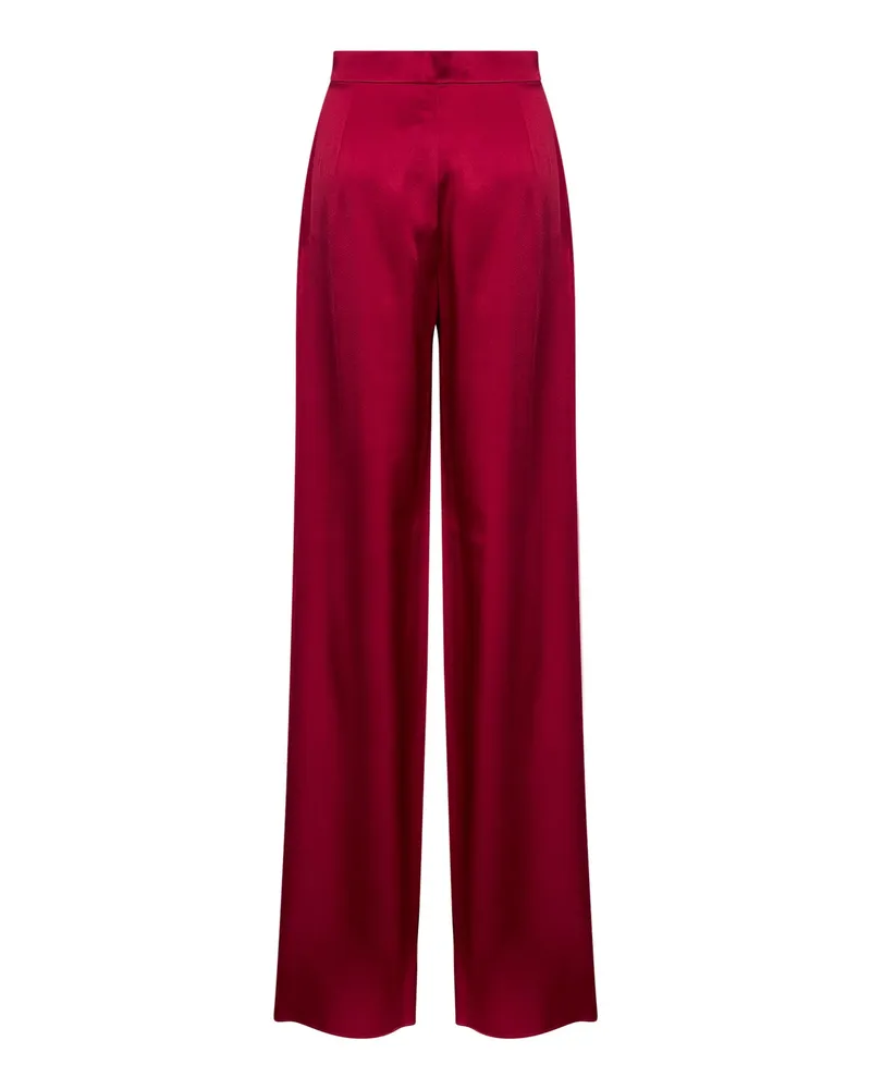 Max Mara Women's Palazzo Trousers Msealpaca Bordeaux Acetate Red