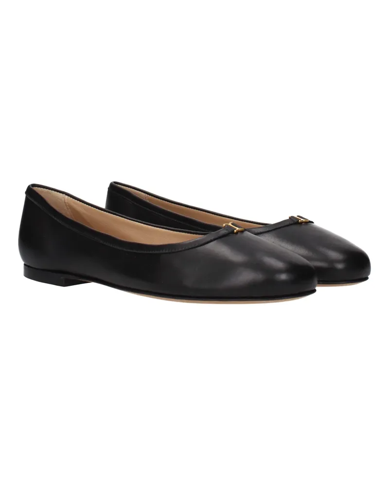 Chloé Women's Black Leather Ballet Flats Black