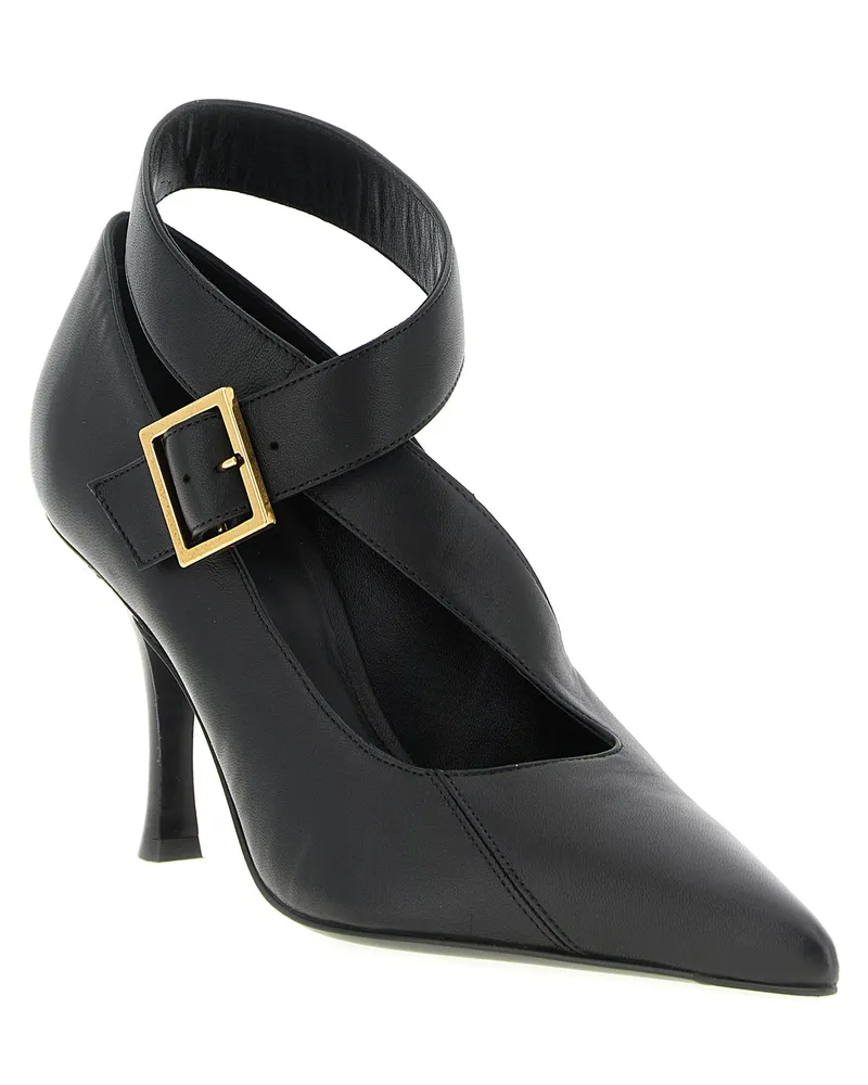 KHAITE Women's Black Lamb Leather High Heel Pumps Black