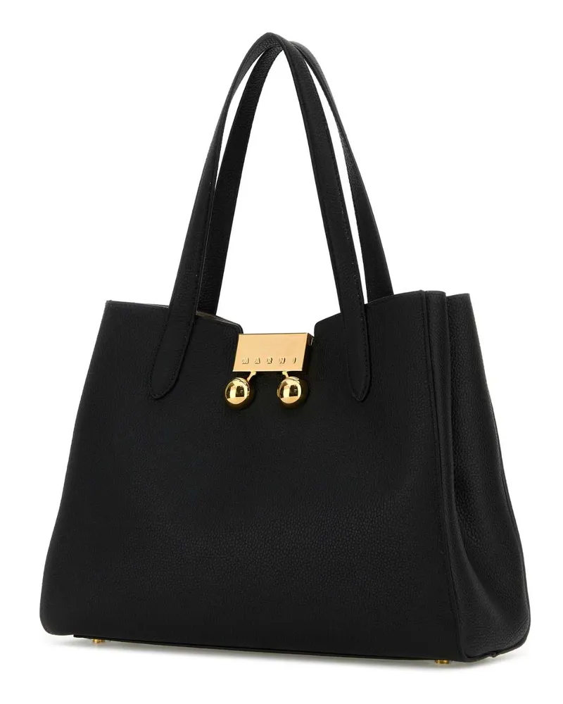 Marni Women's Black Leather Trunkaroo Shoulder Bag Borse A Mano Black
