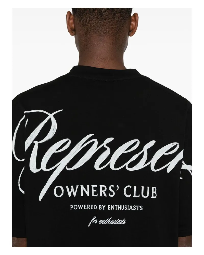 REPRESENT Logo-Screen-Printed Cotton T-Shirt — Black Black