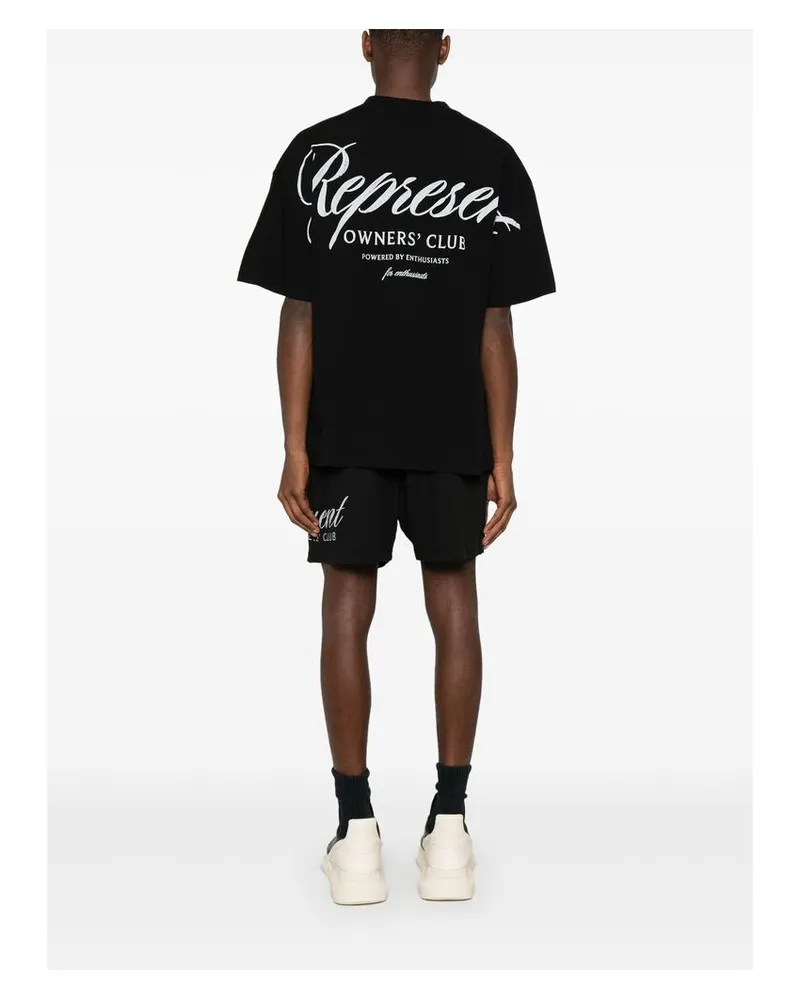 REPRESENT Logo-Screen-Printed Cotton T-Shirt — Black Black