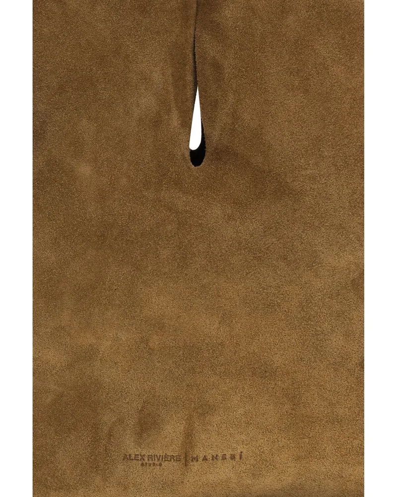 Manebí Women's Louis Handbag Suede Tan Calf Leather Bos Taurus Shoulder Bags Tan