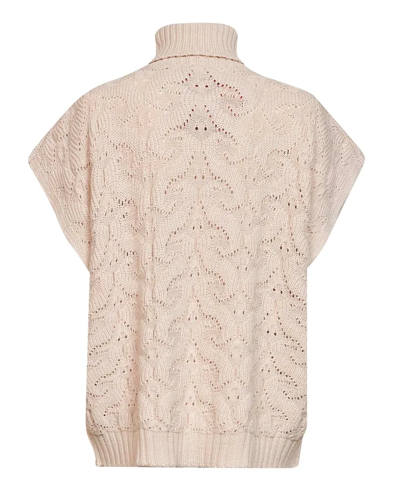 Etro Women's Turtleneck Sweater — Paisley Knit, Beige Wool Beige