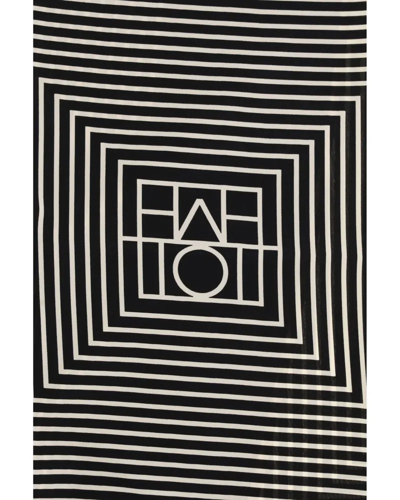 Totême Women's Silk Scarf Monogram Black Scarfs Black