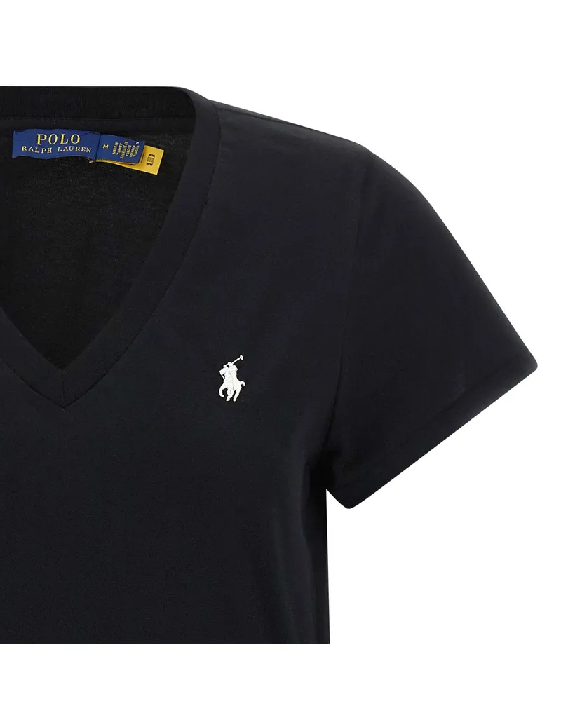 Ralph Lauren Logo-Embroidered Cotton T-Shirt — Black Black