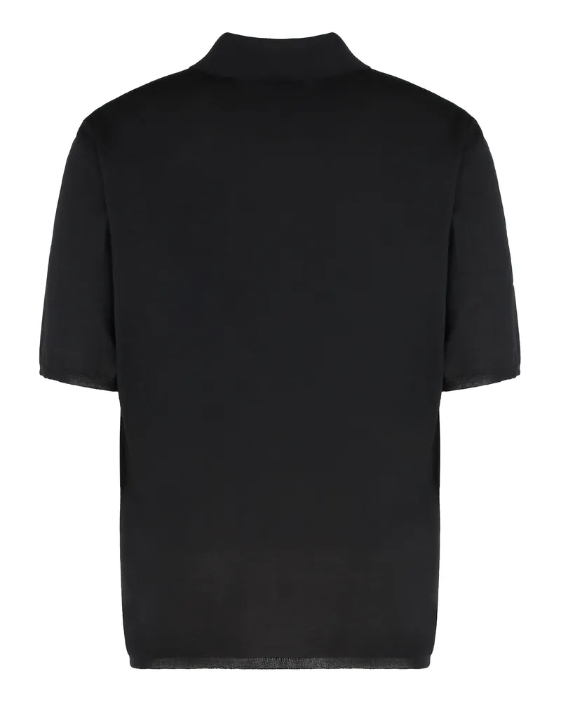 Saint Laurent Men's Polo Cassandre Wool Sweater Black Shirts T-shirts And Polos Black
