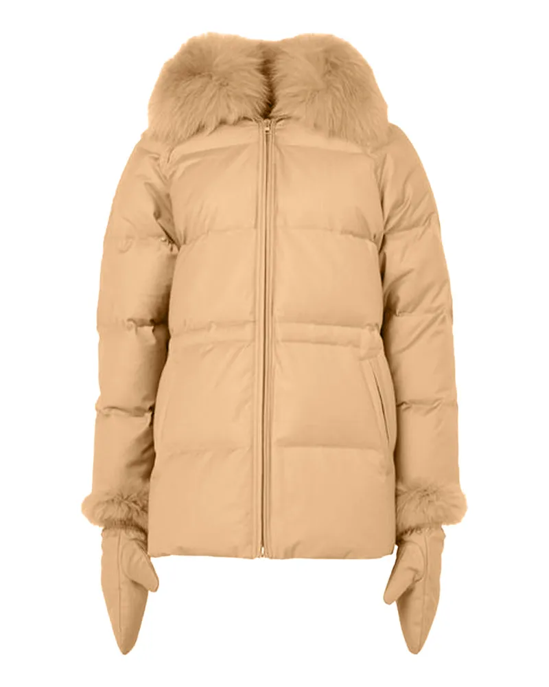 Yves Salomon Fur-Trimmed Down Down Coat 