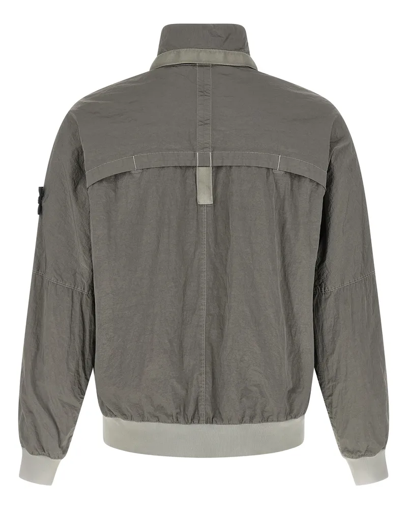 Stone Island Men's Gray Polyamide Bomber Clothing Gray