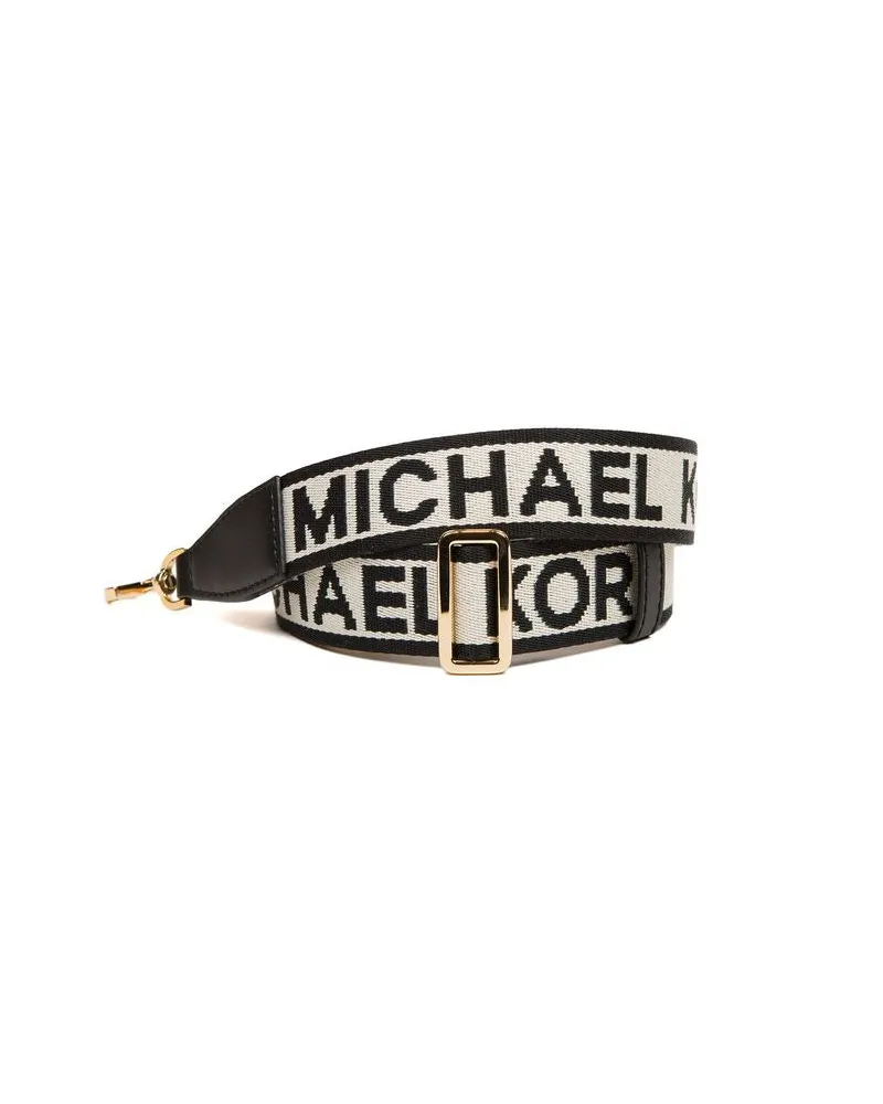 Michael Kors Women's Shoulder Strap Black Coated Canvas Bags Black