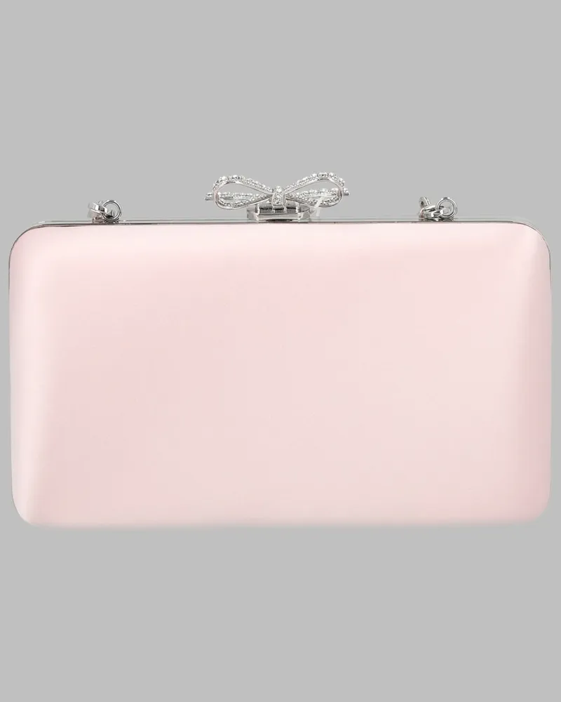 Self-Portrait Satin Clutch — Pink Pink