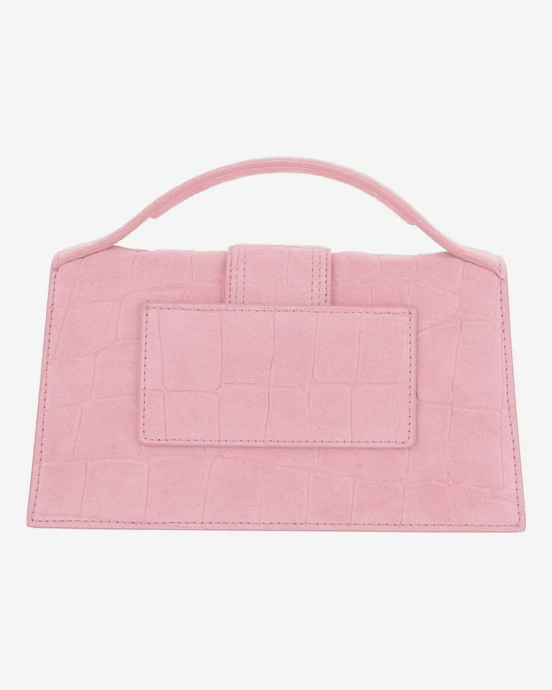Jacquemus Women's Handbag Le Grand Bambino Pink Suede Handbags Hand Bags Pink