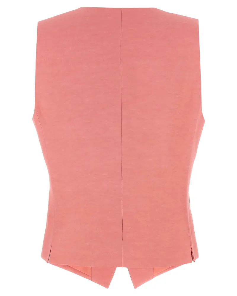 Alberto Biani Linen-Viscose Blend Vest — Pink Pink