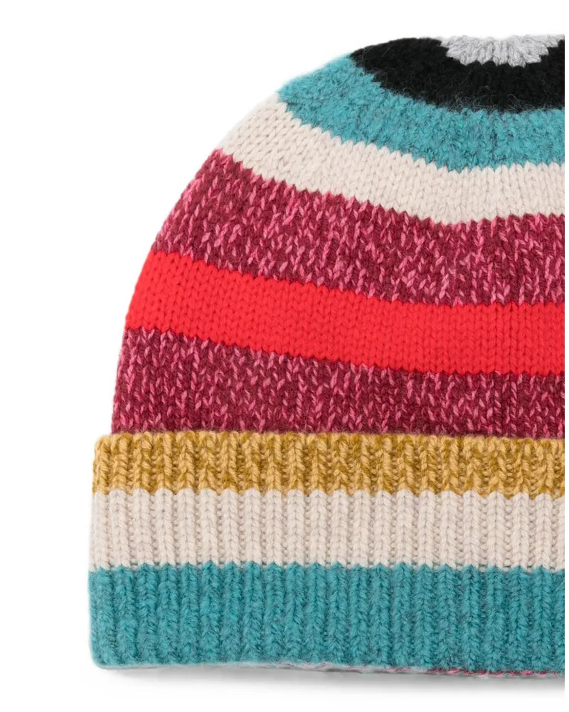 Paul Smith Multicolor Striped Winter Hat — Red Red