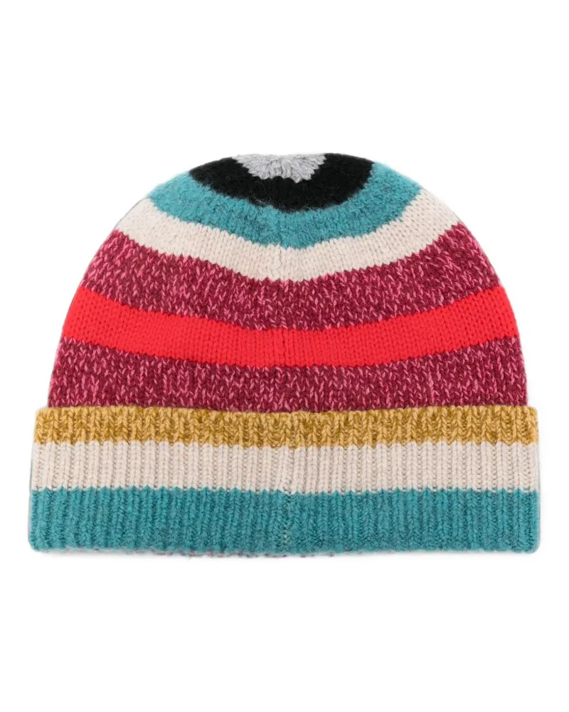Paul Smith Multicolor Striped Winter Hat — Red Red
