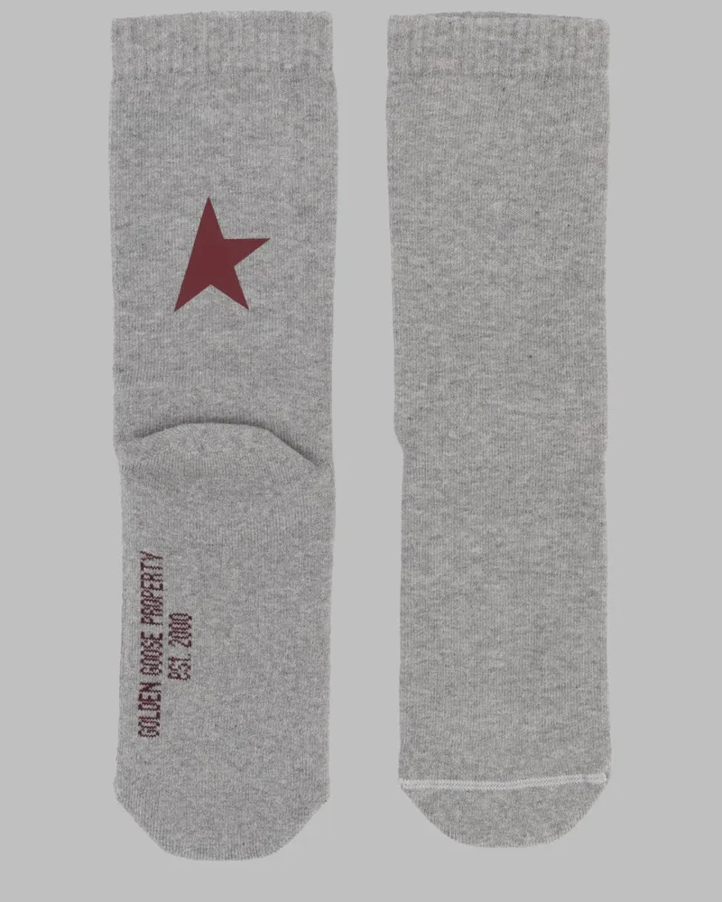 Golden Goose Ribbed Printed Cotton Socks — Gray Gray