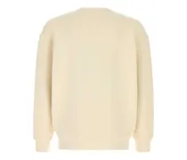 Men's Ivory Cotton Sweatshirt Ecru Exterior: Felpe Sweater