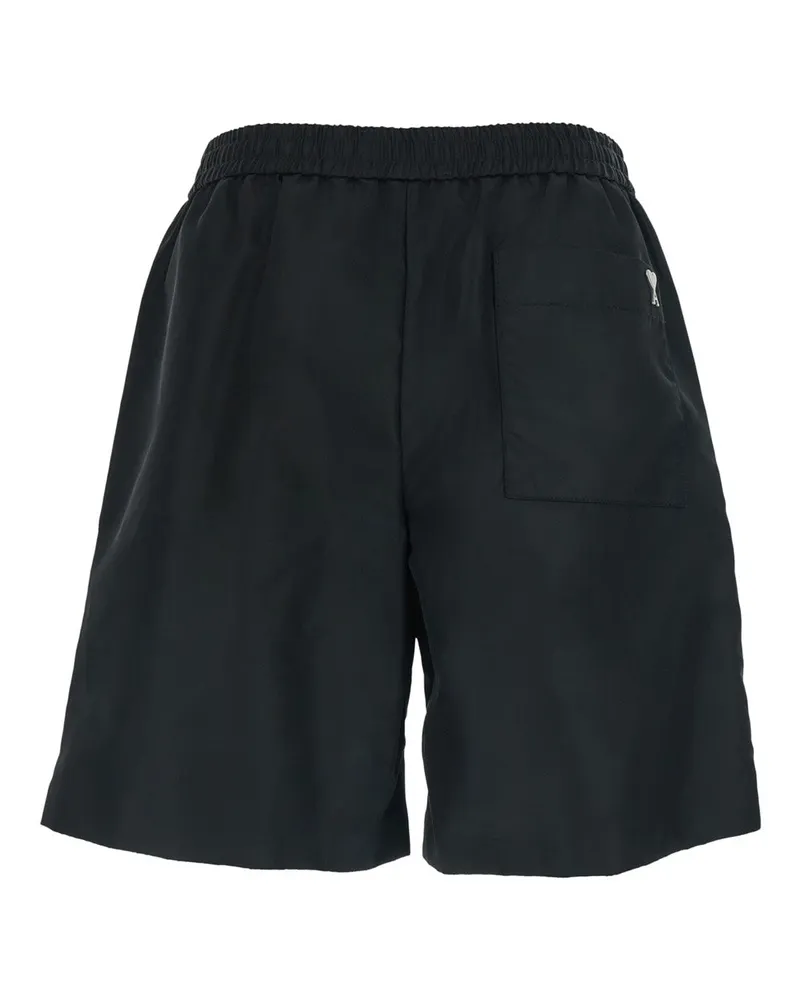 AMI Paris Mens Tech Fabric Shorts Black Black
