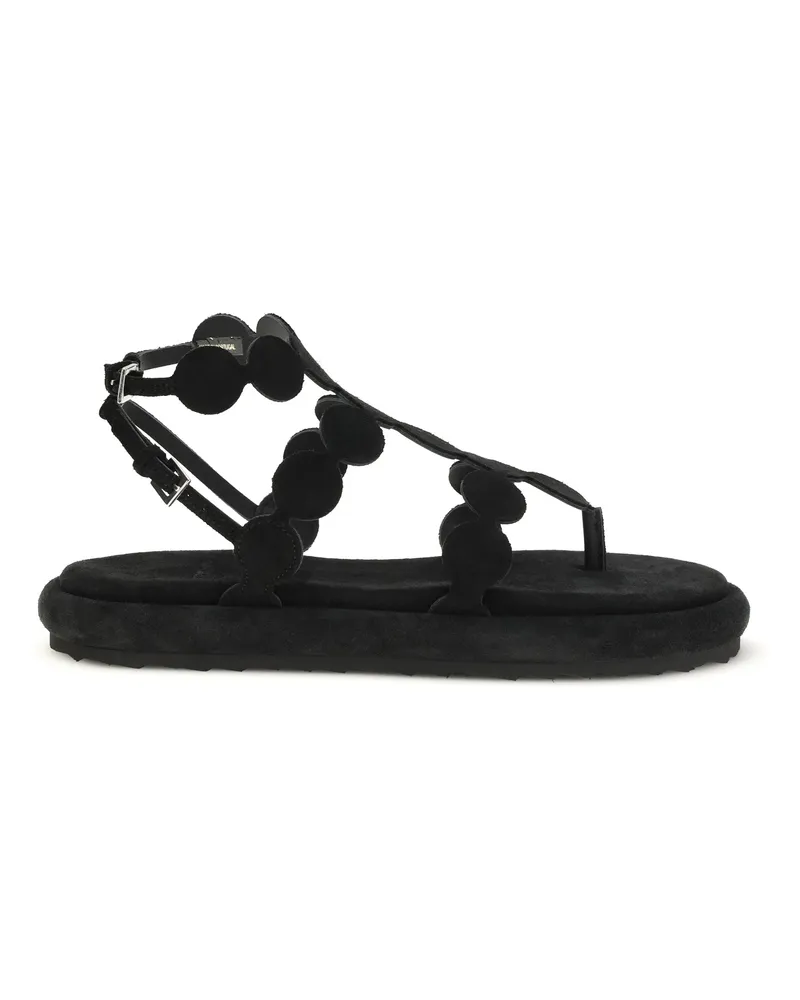 Pierre Hardy Women's Suede Sandals Calf Black Black