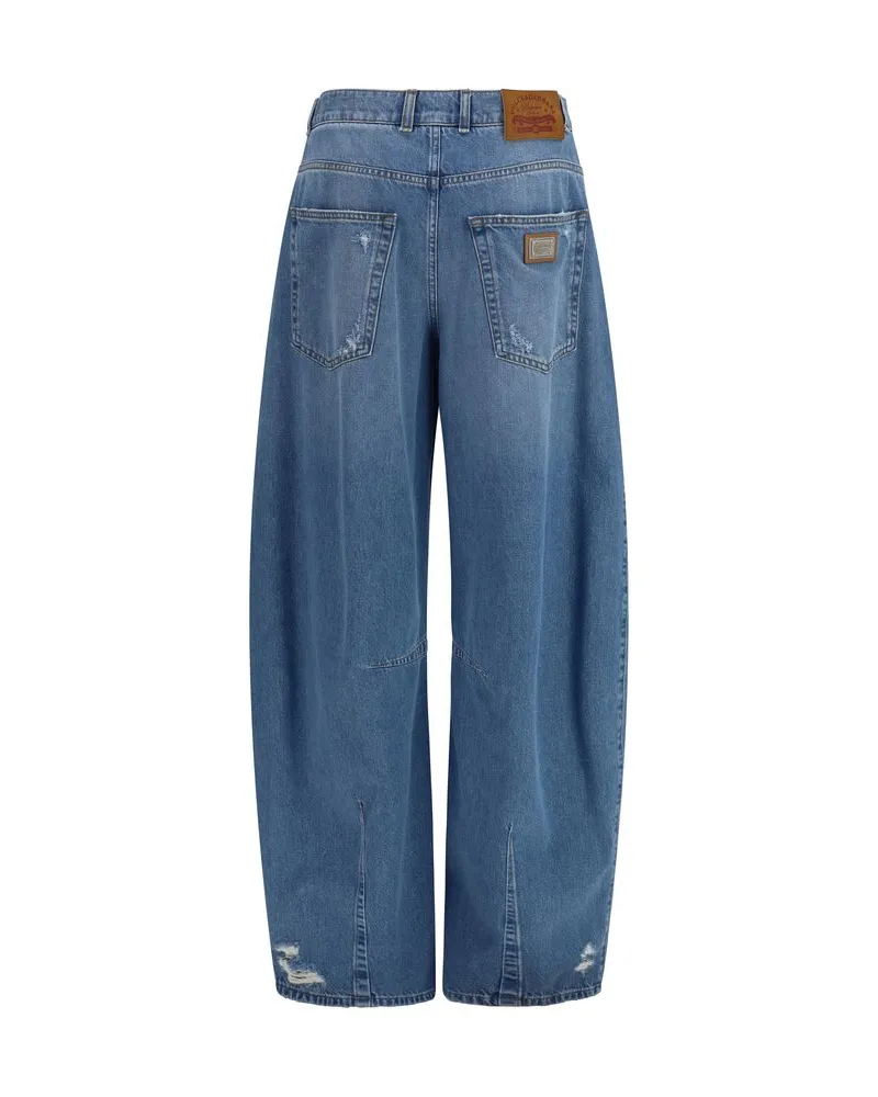 Dolce & Gabbana Women's Blue Cotton Relaxed Fit Jeans Clothing Blue