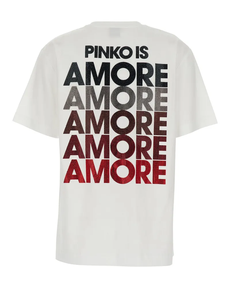Pinko Women's T-Shirt With Logo, White Cotton T-Shirts & Jerseys White