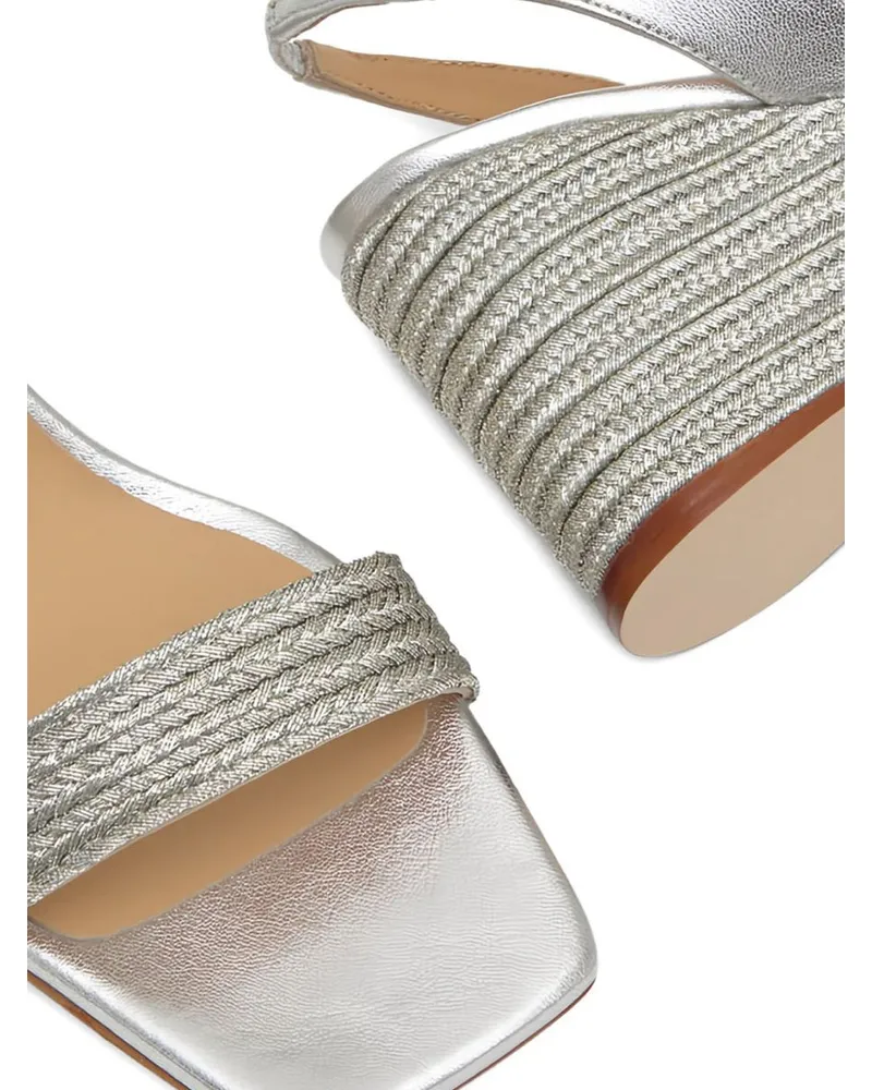 Castañer Women's Sandal Barby 142 Silver Polyester Silver
