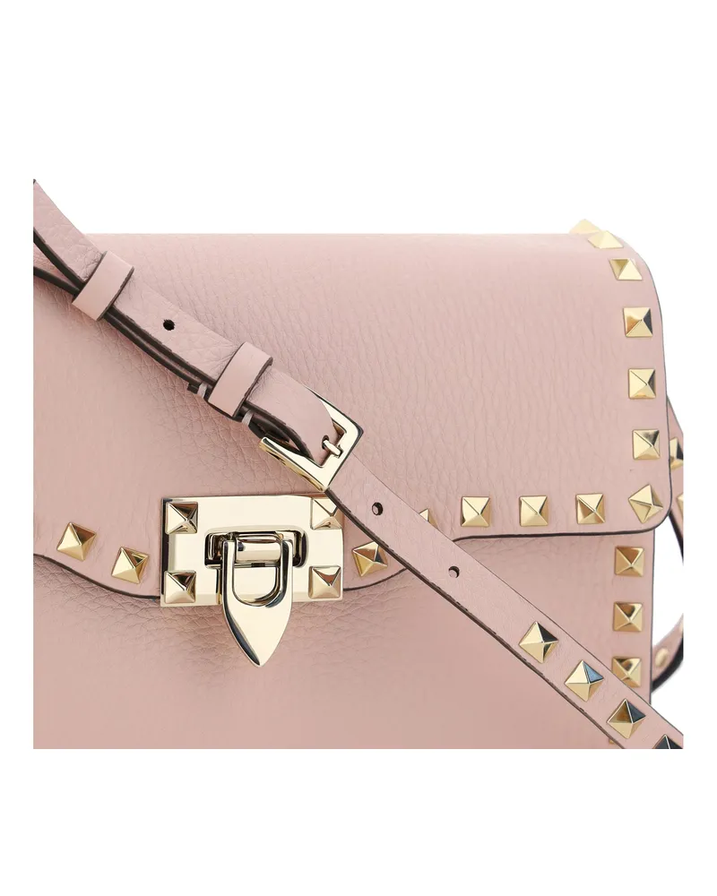 Valentino Garavani Women's Small Shoulder Bag Rockstud Rose Quartz Calf Leather Pink